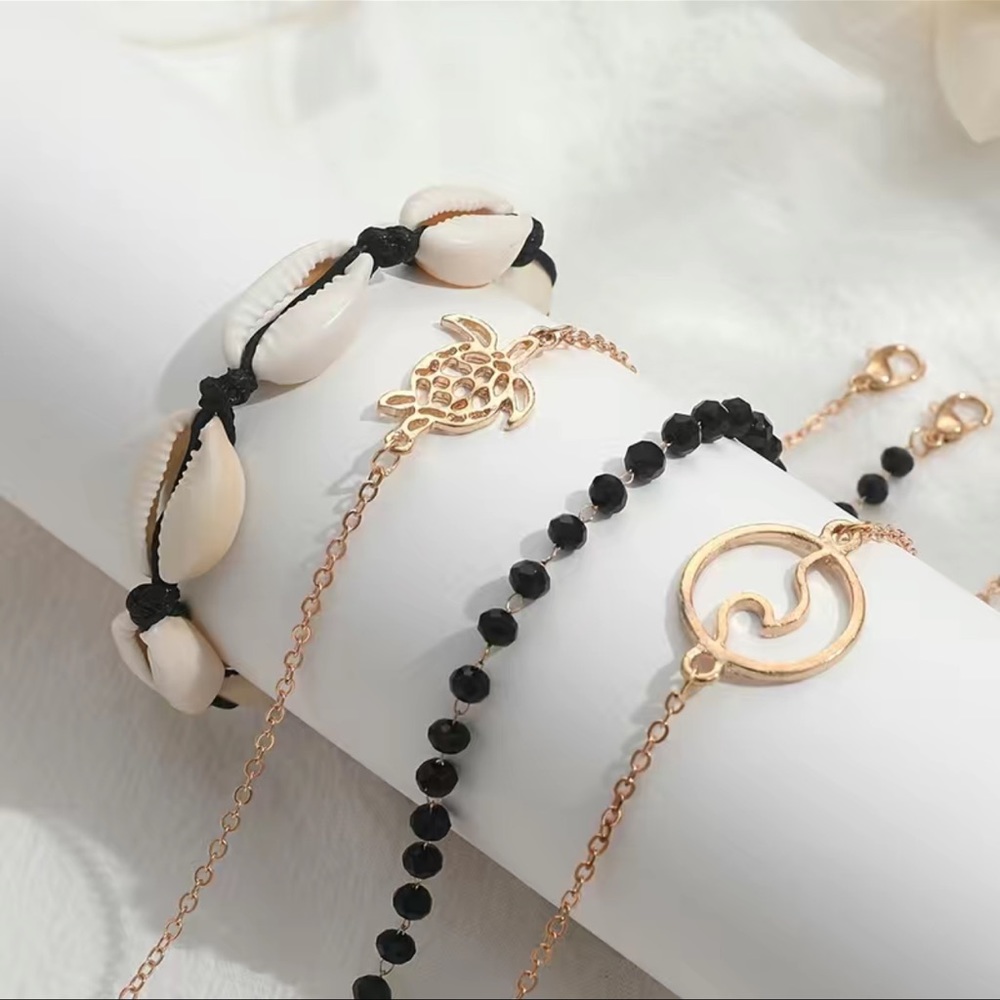 4 pcs Ocean Theme Stackable Bracelet - Jewelry for Summer Beach Or Vacation - Picture 3 of 6